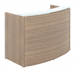 Curved Reception Desk with Glass Transaction Counter - Potenza