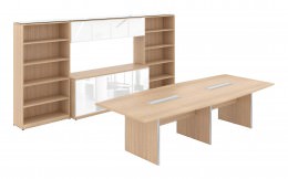 Boat Shaped Conference Table with Storage - Potenza