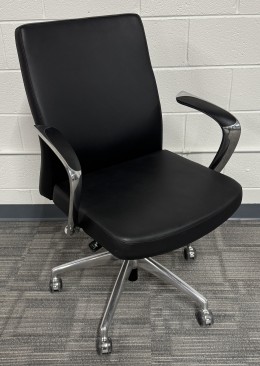 Black Vinyl Conference Chair