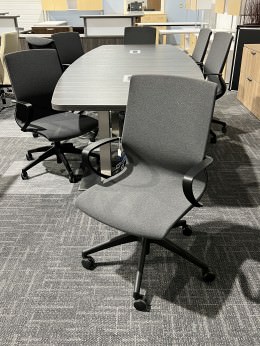 Wheeled Conference Chair in Grey