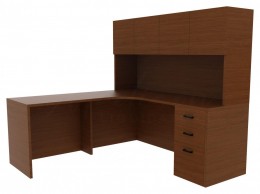 Corner Desk with Hutch - Amber