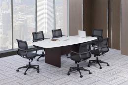 Modern Boat Shaped Conference Room Table and Chairs Set - PL Laminate