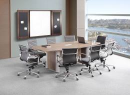 Modern Boat Shaped Conference Table and Chairs Set - PL Laminate