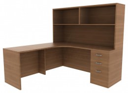 Corner Desk with Storage - Amber