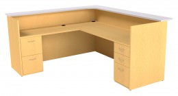 L Shaped Reception Desk with Drawers - Maverick