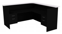 L Shape Reception Desk with Drawers - Maverick