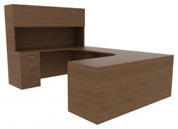 U Shaped Desk with Hutch
