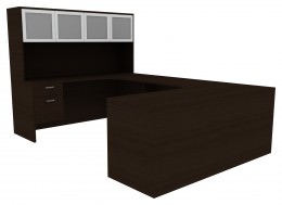 U Shape Office Desk with Hutch