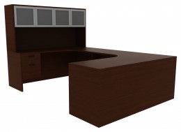 U Shape Office Desk with Hutch