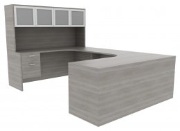 U Shape Office Desk with Hutch