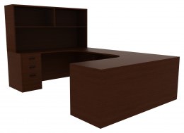 U Shaped Office Desk with Hutch