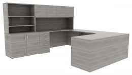 U Shaped Desk with Storage