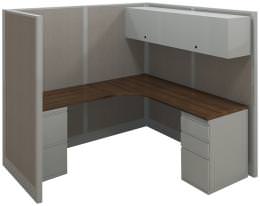 6FT x 6FT Office Cubicle Workstation w/ Storage Cabinet