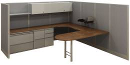 10 FT x 9 FT Management Office Desk Cubicle with Lateral Storage