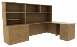 Office Desk with Drawers - Amber