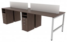 4 Person Standing Height Workstation - Elements