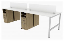 4 Person Standing Height Workstation - Elements