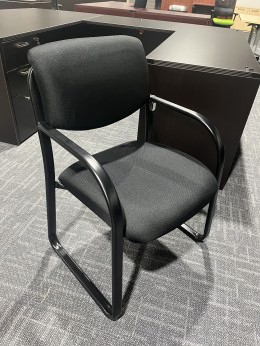 Black Guest Chair with Sled Base