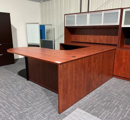 U-Shaped Peninsula Desk with Hutch