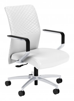 White Leather Chair with Arms - Proform