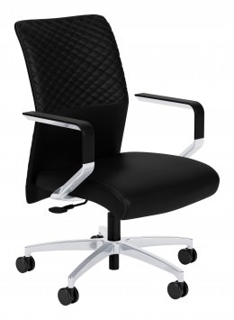 Black Leather Chair with Arms - Proform