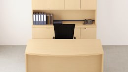 Bow Front Desk and Credenza with Hutch - Concept 70