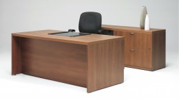 Rectangular Desk and Storage Credenza Set - Concept 70
