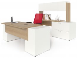 Rectangular Desk and Credenza Set - Contemporary and Affordable Seri...