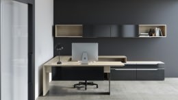 Modern U Shaped Desk with Storage - Nex