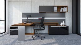 Modern L Shaped Desk with Storage - Nex