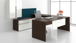 Modern U Shaped Desk with Storage - Nex