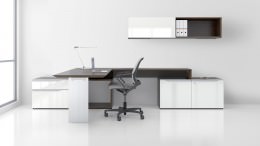 L Shaped Desk with Hutch and Drawers - Nex