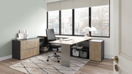 U Shaped Desk with Drawers - Nex