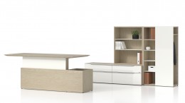 Sit Stand Desk with Storage