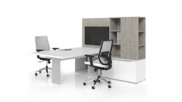 Modern L Shaped Desk with Storage - Nex