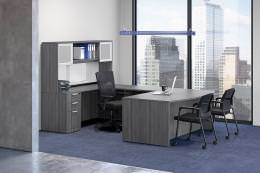 Modern U Shaped Desk with Hutch - PL Laminate Series