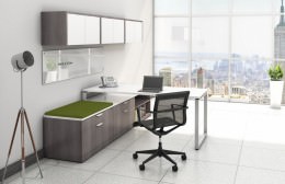 L Shaped Desk with Side Storage - Elements Series