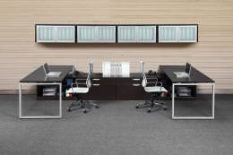 2 Person L Shaped Office Desk with Storage - Elements Series