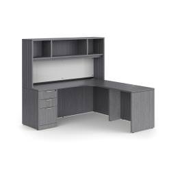 L Shaped Desk with Hutch and Dry Erase Board - PL Laminate Series