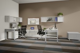 Two Person Desk with Storage - Elements