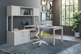 L Shaped Desk with Hutch - Elements