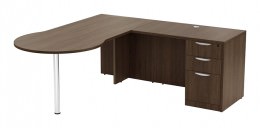 L Shaped Peninsula Desk with Drawers - PL Laminate Series