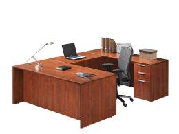 U Shaped Desk with Drawers - PL Laminate