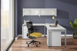 L Shaped Desk with Hutch - Elements