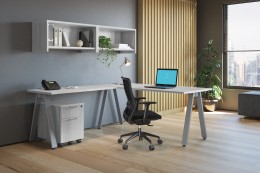 L Shaped Desk with Hutch and Drawers - Elements