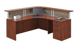 L Shape Curved Reception Desk - PL Laminate Series