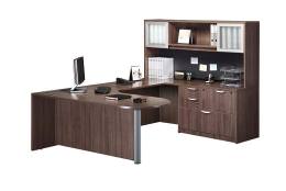 U Shaped Peninsula Desk with Drawers - PL Laminate