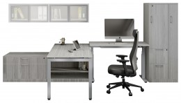 Sit Stand Desk with Hutch and Storage - Elements