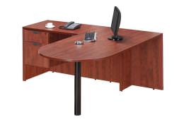 L Shaped Peninsula Desk - PL Laminate Series