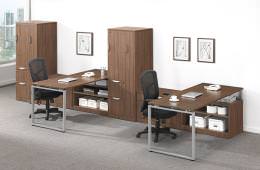 Two Person Computer Desk with Storage - Elements Series